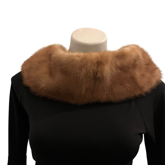Vintage 50’s Brown Mink Fur Collar Mobwife Real Minx - Picture 2 of 13